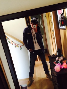 「STEEZ（スティーズ）のアイテム（ジャケット/アウター）」を使った、津吹 未来さん（メンズ・170cm）の春コーディネート