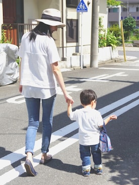 「ドラフトGAP」｜「アイテム（バレエシューズ）」を使った、mamaellyさん（キッズ・90cm）の夏コーディネート