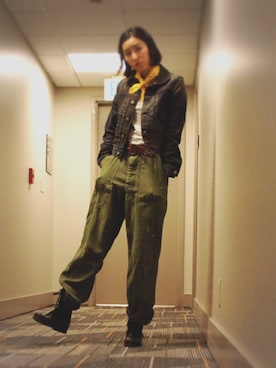 「RRL（ダブル アール エル）のアイテム（ジャケット/アウター）」を使った、Natsuki Tanakaさん（レディース・168cm）の秋コーディネート