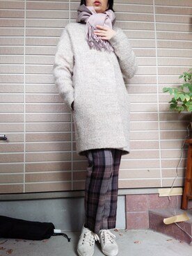 「URBANRESEARCH」｜「アイテム（ステンカラーコート）」を使った、paoさん（レディース・158cm）の冬コーディネート