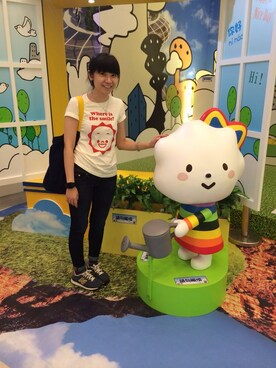 「アイテム（スニーカー、ブルー系）」を使った、CherryChanさん（レディース・150cm）の夏コーディネート