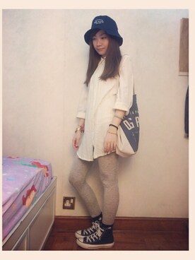 「BEAMS（ビームス）のアイテム（ハット、ブルー系）」を使った、CherryChanさん（レディース・150cm）の春コーディネート