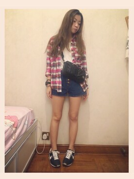 「3.3 Field Trip （3.3フィールドトリップ）のアイテム（デニムパンツ、ブルー系）」を使った、CherryChanさん（レディース・150cm）の秋コーディネート