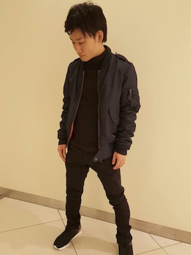 「AVIREX（アヴィレックス）のアイテム（ブルゾン）」を使った、TAKAYUKIさん（メンズ・160cm）の秋コーディネート