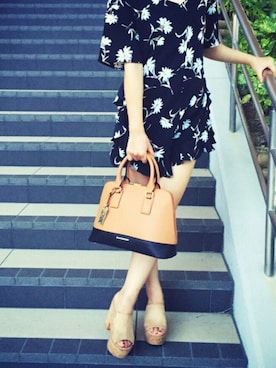 「& chouette（アンドシュエット）のアイテム（ボストンバッグ）」を使った、sayakoさん（レディース・150cm）の春コーディネート