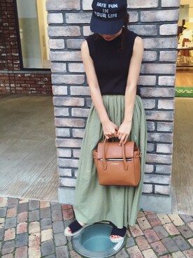 「& chouette（アンドシュエット）のアイテム（バックパック/リュック）」を使った、sayakoさん（レディース・150cm）の夏コーディネート