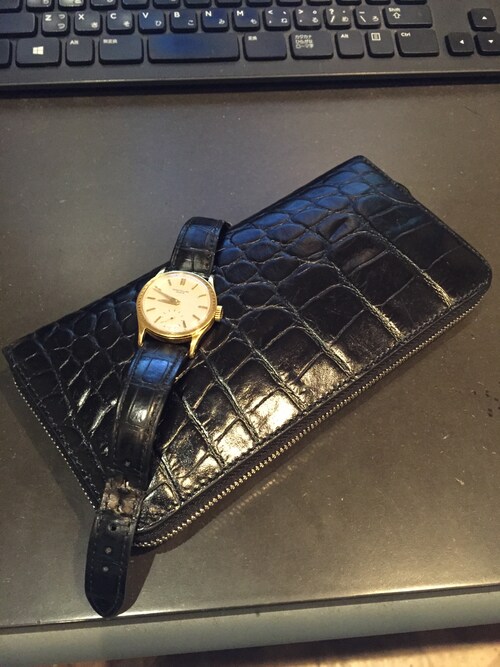 J&M DAVIDSON クロコ型押し長財布を使った人気ファッションコーディネート - WEAR