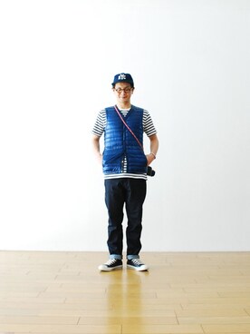 「BLUE BLUE（ブルーブルー）のアイテム（トップス）」を使った、WONDERMOUNTAINさん（メンズ・168cm）の春コーディネート