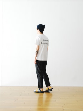 「サンダルに靴下」｜WONDERMOUNTAINさん（メンズ・174cm）の夏コーディネート