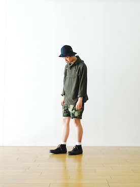 「MHL.」｜「アイテム（その他シューズ）」を使った、WONDERMOUNTAINさん（メンズ・174cm）の夏コーディネート