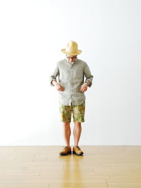 「Engineered Garments（エンジニアードガーメンツ）のアイテム」を使った、WONDERMOUNTAINさん（メンズ・168cm）の夏コーディネート