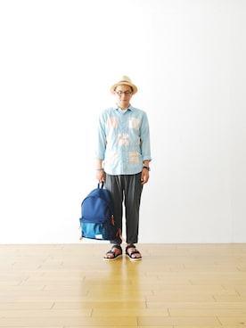 「suicoke（スイコック）のアイテム」を使った、WONDERMOUNTAINさん（メンズ・168cm）の夏コーディネート