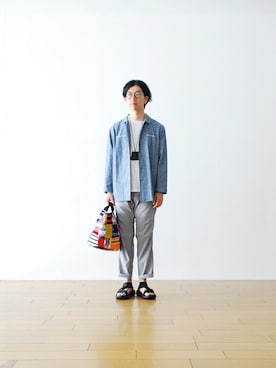 「THE NORTH FACE（ザノースフェイス）のアイテム（サンダル）」を使った、WONDERMOUNTAINさん（メンズ・174cm）の夏コーディネート