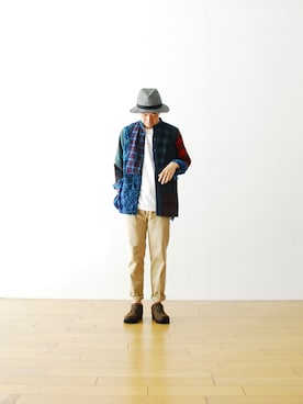 「NEPENTHES（ネペンテス）のアイテム」を使った、WONDERMOUNTAINさん（メンズ・174cm）の夏コーディネート