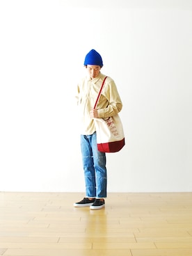 「niche.（ニッチ）のアイテム」を使った、WONDERMOUNTAINさん（メンズ・174cm）の秋コーディネート