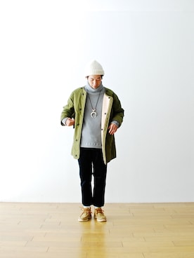 「アイテム（その他アウター）」を使った、WONDERMOUNTAINさん（メンズ・174cm・20代）の秋コーディネート
