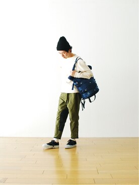 「KIJIMA TAKAYUKI」｜「アイテム（スウェット）」を使った、WONDERMOUNTAINさん（メンズ・174cm）の秋コーディネート