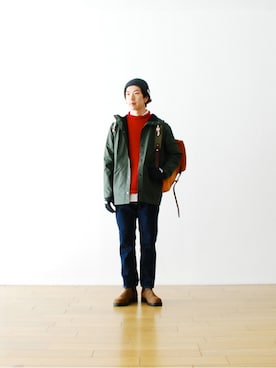 「アイテム（その他アウター）」を使った、WONDERMOUNTAINさん（メンズ・174cm・20代）の秋コーディネート