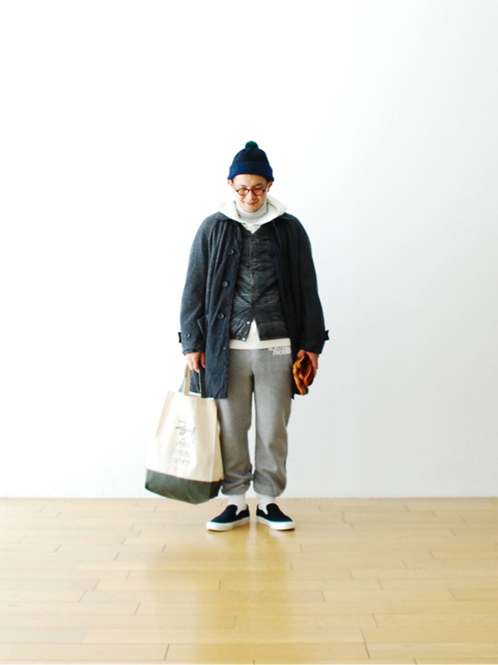 THE NORTH FACE PURPLE LABELのダウンベスト（グレー系）を使った人気