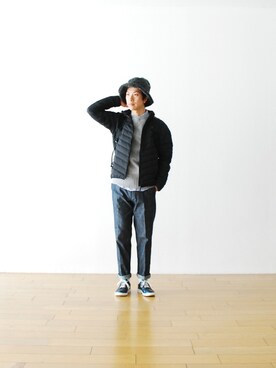 「KIJIMA TAKAYUKI」｜「アイテム（ダウンジャケット/コート）」を使った、WONDERMOUNTAINさん（メンズ・174cm）の秋コーディネート