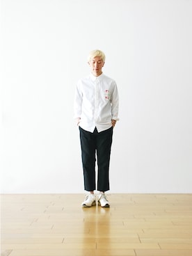 「VISVIM（ビズビム）のアイテム（シューズ）」を使った、WONDERMOUNTAINさん（メンズ・168cm）の夏コーディネート