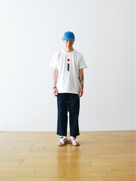 「 Tシャツ」｜WONDERMOUNTAINさん（メンズ・174cm・20代）の夏コーディネート