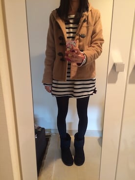 「アイテム（その他アンダーウェア/インナー、パープル系）」を使った、miaさん（レディース・159cm）の秋コーディネート