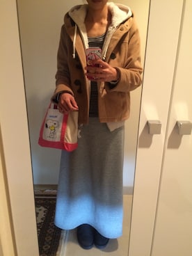 「裏起毛」｜「アイテム（ダッフルコート）」を使った、miaさん（レディース・159cm）の冬コーディネート