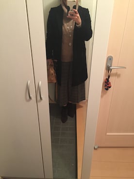 「EDDY GRACE（エディグレース）のアイテム」を使った、maruru◡̈⃝⋆*さん（レディース・156cm）の冬コーディネート