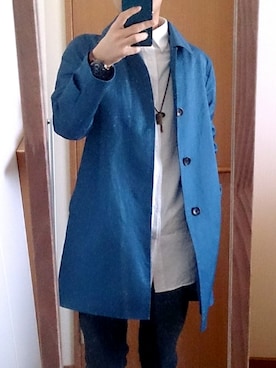 「アイテム（ステンカラーコート）」を使った、hanntukiさん（メンズ・170cm・10代）の春コーディネート
