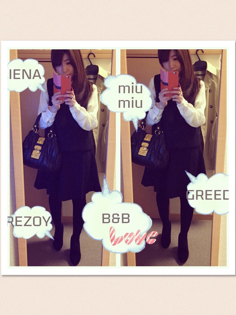 「GREED International(GREED International)、bed&breakfast、IENA、トレンチコート、セットアップ、AHKAH(AHKAH)、Chang Mee、低身長、MIUMIU」｜「BED&BREAKFASTのstandard trench coat（トレンチコート、ベージュ系）」を使った、mina。さん（レディース・149cm）の冬コーディネートの1枚目の写真