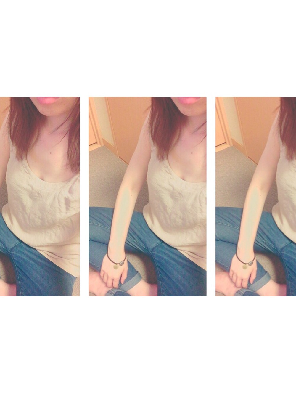 「GREED International(GREED International)、bed&breakfast、ゆるコーデ、カジュアル、夏、リネン、低身長」｜「GREED InternationalのLinen Grosgrain（Tシャツ/カットソー、ベージュ系）」を使った、mina。さん（レディース・149cm）の夏コーディネートの1枚目の写真
