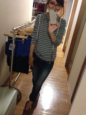 「Ungrid（アングリッド）のアイテム（サスペンダー）」を使った、Yurikaさん（レディース・155cm）の春コーディネート