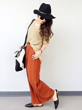 「H&M（エイチ・アンド・エム）のアイテム（スラックス）」を使った、Aiさん（レディース・162cm）の秋コーディネート