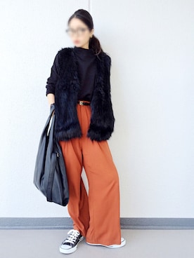 「H&M（エイチ・アンド・エム）のアイテム（スラックス）」を使った、Aiさん（レディース・162cm）の秋コーディネート