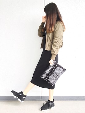 「Ameri（アメリ）のアイテム（スニーカー）」を使った、Aiさん（レディース・163cm）の春コーディネート