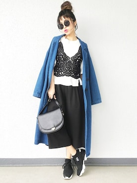 「Ameri（アメリ）のアイテム（スニーカー）」を使った、Aiさん（レディース・163cm）の春コーディネート