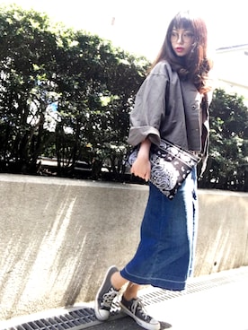 「Ameri（アメリ）のアイテム（ミリタリージャケット）」を使った、Aiさん（レディース・163cm）の春コーディネート