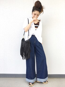 「H&M（エイチ・アンド・エム）のアイテム（ショルダーバッグ）」を使った、Aiさん（レディース・163cm）の春コーディネート