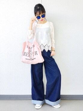 「coca（ANDEX shoes product）（コカ）のアイテム（トップス）」を使った、Aiさん（レディース・163cm）の春コーディネート