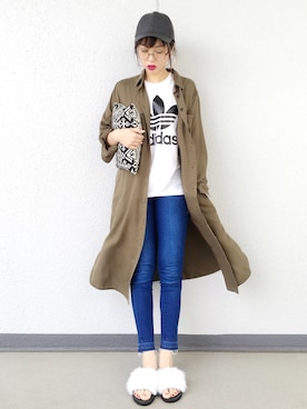 「UNIQLO（ユニクロ）のアイテム（シャツワンピース）」を使った、Aiさん（レディース・163cm）の春コーディネート