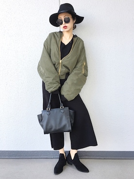 「MOUSSY（マウジー）のアイテム（ブルゾン）」を使った、Aiさん（レディース・163cm）の秋コーディネート