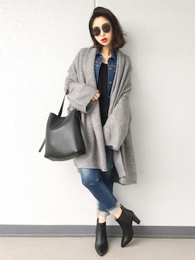 「SLY（スライ）のWOLT JW ANKLE SLIM-A（デニムパンツ）」を使った、Aiさん（レディース・163cm）の秋コーディネート