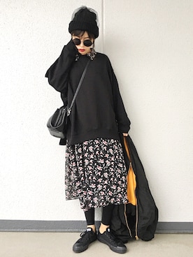 「MOUSSY（マウジー）のアイテム（ブルゾン）」を使った、Aiさん（レディース・163cm）の秋コーディネート