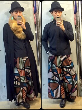 「Y's（ワイズ）のアイテム（チェスターコート）」を使った、snowさん（メンズ・183cm）の秋コーディネート