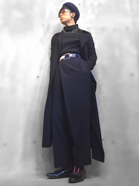 「Y's（ワイズ）のアイテム（チェスターコート）」を使った、snowさん（メンズ・183cm）の冬コーディネート