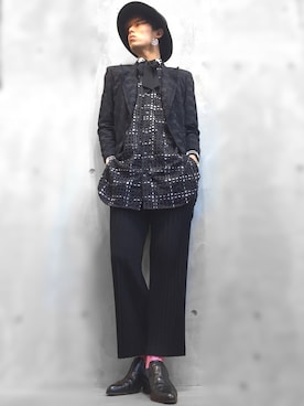 「Y's（ワイズ）のアイテム（チェスターコート）」を使った、snowさん（メンズ・183cm）の冬コーディネート
