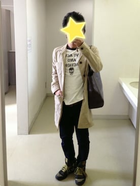 「トートバック」｜「アイテム（その他アウター）」を使った、Da!sukeさん（メンズ・161cm）の春コーディネート
