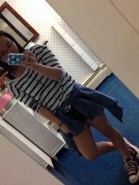 「OLD NAVY（オールドネイビー）のアイテム（その他アウター）」を使った、Mahoさん（レディース・150cm）の夏コーディネート