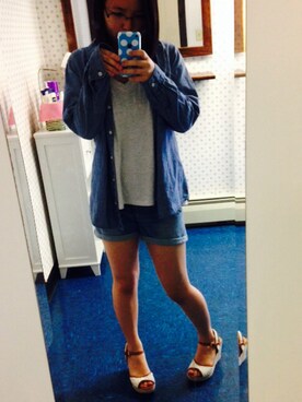 「OLD NAVY（オールドネイビー）のアイテム（その他アウター）」を使った、Mahoさん（レディース・150cm）の夏コーディネート